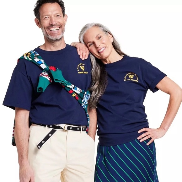 Rowing Blazers x Target Adult Small Dark Blue Slogan T-Shirt - NWOT - Picture 1 of 7